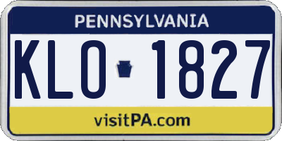 PA license plate KLO1827