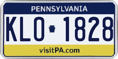 PA license plate KLO1828