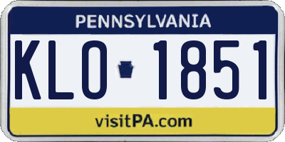 PA license plate KLO1851