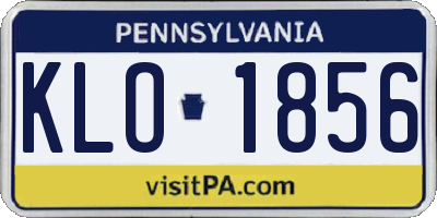 PA license plate KLO1856