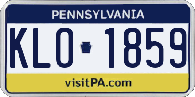 PA license plate KLO1859