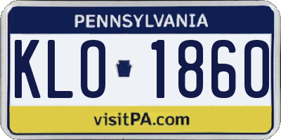 PA license plate KLO1860