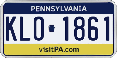 PA license plate KLO1861