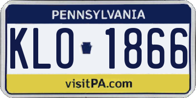 PA license plate KLO1866