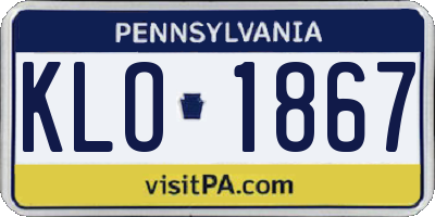 PA license plate KLO1867