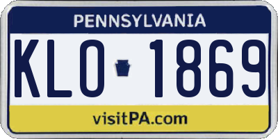 PA license plate KLO1869