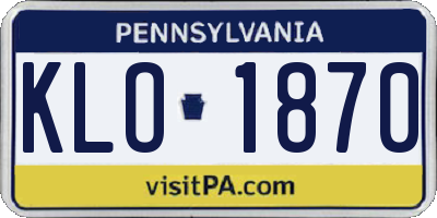 PA license plate KLO1870