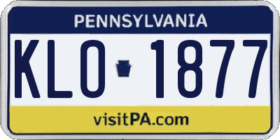 PA license plate KLO1877