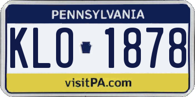 PA license plate KLO1878