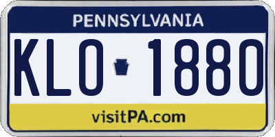 PA license plate KLO1880
