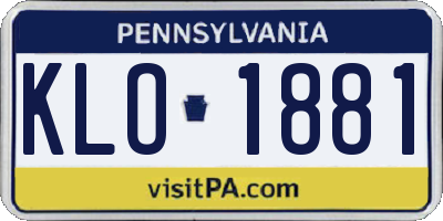 PA license plate KLO1881