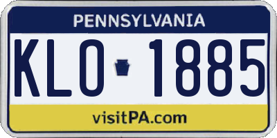 PA license plate KLO1885