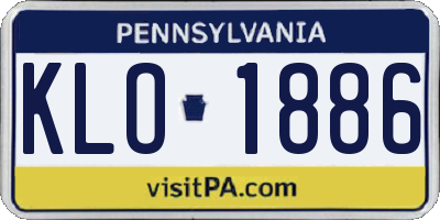 PA license plate KLO1886