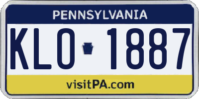 PA license plate KLO1887