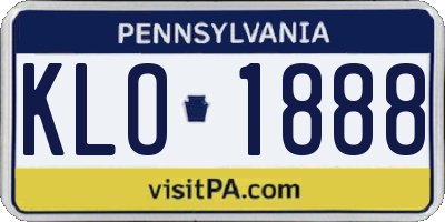 PA license plate KLO1888