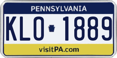PA license plate KLO1889