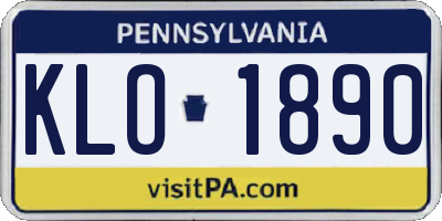 PA license plate KLO1890