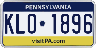 PA license plate KLO1896