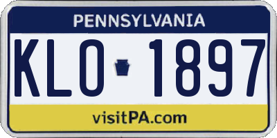 PA license plate KLO1897