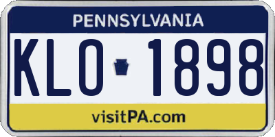 PA license plate KLO1898