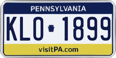 PA license plate KLO1899