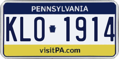 PA license plate KLO1914