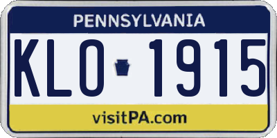 PA license plate KLO1915