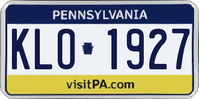 PA license plate KLO1927