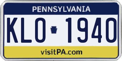 PA license plate KLO1940