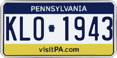 PA license plate KLO1943