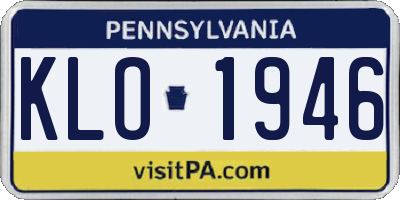 PA license plate KLO1946