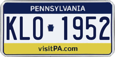 PA license plate KLO1952