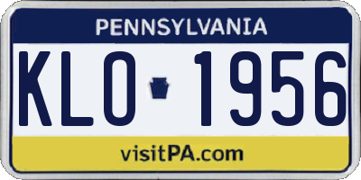 PA license plate KLO1956