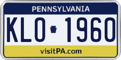 PA license plate KLO1960