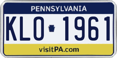 PA license plate KLO1961