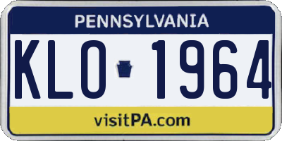 PA license plate KLO1964