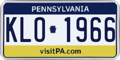 PA license plate KLO1966