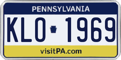 PA license plate KLO1969