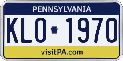 PA license plate KLO1970