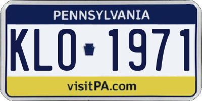 PA license plate KLO1971