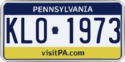 PA license plate KLO1973