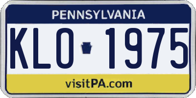 PA license plate KLO1975