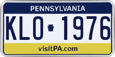 PA license plate KLO1976