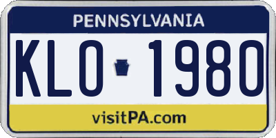 PA license plate KLO1980
