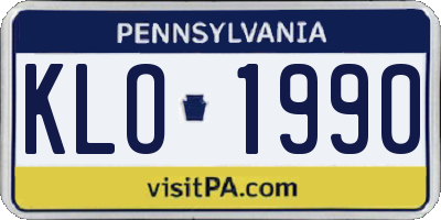 PA license plate KLO1990