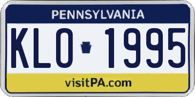 PA license plate KLO1995