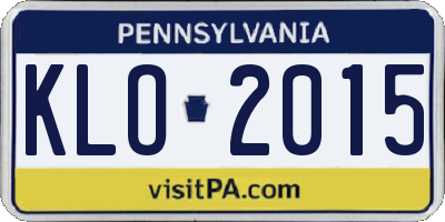PA license plate KLO2015