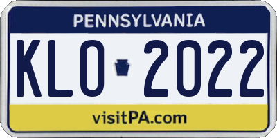 PA license plate KLO2022