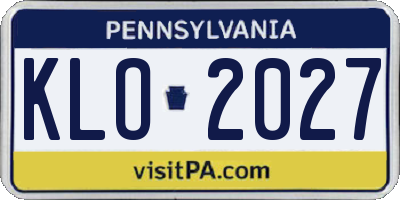 PA license plate KLO2027
