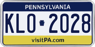 PA license plate KLO2028